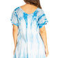Sakkas Donna Women's Casual Lace Short Sleeve Tie Dye Corset Loose Top Blouse