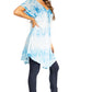 Sakkas Donna Women's Casual Lace Short Sleeve Tie Dye Corset Loose Top Blouse