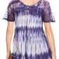 Sakkas Donna Women's Casual Lace Short Sleeve Tie Dye Corset Loose Top Blouse