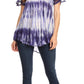 Sakkas Donna Women's Casual Lace Short Sleeve Tie Dye Corset Loose Top Blouse