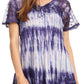 Sakkas Donna Women's Casual Lace Short Sleeve Tie Dye Corset Loose Top Blouse