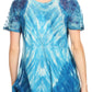 Sakkas Donna Women's Casual Lace Short Sleeve Tie Dye Corset Loose Top Blouse