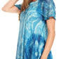 Sakkas Donna Women's Casual Lace Short Sleeve Tie Dye Corset Loose Top Blouse