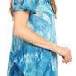 Sakkas Donna Women's Casual Lace Short Sleeve Tie Dye Corset Loose Top Blouse