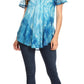 Sakkas Donna Women's Casual Lace Short Sleeve Tie Dye Corset Loose Top Blouse