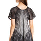 Sakkas Donna Women's Casual Lace Short Sleeve Tie Dye Corset Loose Top Blouse