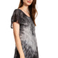 Sakkas Donna Women's Casual Lace Short Sleeve Tie Dye Corset Loose Top Blouse