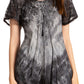 Sakkas Donna Women's Casual Lace Short Sleeve Tie Dye Corset Loose Top Blouse