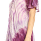 Sakkas Donna Women's Casual Lace Short Sleeve Tie Dye Corset Loose Top Blouse