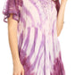 Sakkas Donna Women's Casual Lace Short Sleeve Tie Dye Corset Loose Top Blouse