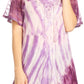 Sakkas Donna Women's Casual Lace Short Sleeve Tie Dye Corset Loose Top Blouse