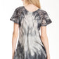 Sakkas Donna Women's Casual Lace Short Sleeve Tie Dye Corset Loose Top Blouse