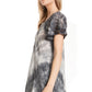 Sakkas Donna Women's Casual Lace Short Sleeve Tie Dye Corset Loose Top Blouse