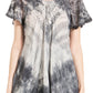 Sakkas Donna Women's Casual Lace Short Sleeve Tie Dye Corset Loose Top Blouse