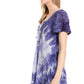 Sakkas Donna Women's Casual Lace Short Sleeve Tie Dye Corset Loose Top Blouse