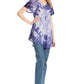 Sakkas Donna Women's Casual Lace Short Sleeve Tie Dye Corset Loose Top Blouse