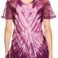 Sakkas Donna Women's Casual Lace Short Sleeve Tie Dye Corset Loose Top Blouse
