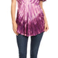 Sakkas Donna Women's Casual Lace Short Sleeve Tie Dye Corset Loose Top Blouse