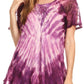 Sakkas Donna Women's Casual Lace Short Sleeve Tie Dye Corset Loose Top Blouse