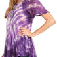 Sakkas Donna Women's Casual Lace Short Sleeve Tie Dye Corset Loose Top Blouse