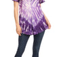 Sakkas Donna Women's Casual Lace Short Sleeve Tie Dye Corset Loose Top Blouse