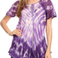 Sakkas Donna Women's Casual Lace Short Sleeve Tie Dye Corset Loose Top Blouse
