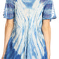 Sakkas Donna Women's Casual Lace Short Sleeve Tie Dye Corset Loose Top Blouse