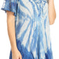 Sakkas Donna Women's Casual Lace Short Sleeve Tie Dye Corset Loose Top Blouse