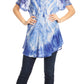 Sakkas Donna Women's Casual Lace Short Sleeve Tie Dye Corset Loose Top Blouse