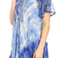 Sakkas Donna Women's Casual Lace Short Sleeve Tie Dye Corset Loose Top Blouse