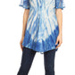 Sakkas Donna Women's Casual Lace Short Sleeve Tie Dye Corset Loose Top Blouse