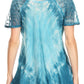 Sakkas Donna Women's Casual Lace Short Sleeve Tie Dye Corset Loose Top Blouse