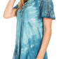 Sakkas Donna Women's Casual Lace Short Sleeve Tie Dye Corset Loose Top Blouse