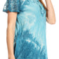 Sakkas Donna Women's Casual Lace Short Sleeve Tie Dye Corset Loose Top Blouse