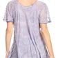 Sakkas Marzia Women's Loose Fit Short Sleeve Casual Tie Dye Batik Blouse Top Tunic