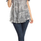 Sakkas Marzia Women's Loose Fit Short Sleeve Casual Tie Dye Batik Blouse Top Tunic