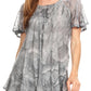 Sakkas Marzia Women's Loose Fit Short Sleeve Casual Tie Dye Batik Blouse Top Tunic