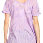 Sakkas Marzia Women's Loose Fit Short Sleeve Casual Tie Dye Batik Blouse Top Tunic