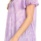Sakkas Marzia Women's Loose Fit Short Sleeve Casual Tie Dye Batik Blouse Top Tunic