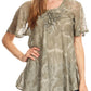 Sakkas Marzia Women's Loose Fit Short Sleeve Casual Tie Dye Batik Blouse Top Tunic