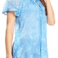 Sakkas Marzia Women's Loose Fit Short Sleeve Casual Tie Dye Batik Blouse Top Tunic
