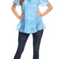 Sakkas Marzia Women's Loose Fit Short Sleeve Casual Tie Dye Batik Blouse Top Tunic