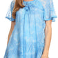Sakkas Marzia Women's Loose Fit Short Sleeve Casual Tie Dye Batik Blouse Top Tunic