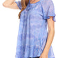 Sakkas Marzia Women's Loose Fit Short Sleeve Casual Tie Dye Batik Blouse Top Tunic