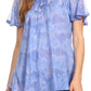 Sakkas Marzia Women's Loose Fit Short Sleeve Casual Tie Dye Batik Blouse Top Tunic