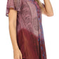 Sakkas Marzia Women's Loose Fit Short Sleeve Casual Tie Dye Batik Blouse Top Tunic