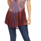 Sakkas Marzia Women's Loose Fit Short Sleeve Casual Tie Dye Batik Blouse Top Tunic