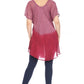 Sakkas Marzia Women's Loose Fit Short Sleeve Casual Tie Dye Batik Blouse Top Tunic
