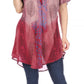 Sakkas Marzia Women's Loose Fit Short Sleeve Casual Tie Dye Batik Blouse Top Tunic