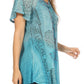 Sakkas Marzia Women's Loose Fit Short Sleeve Casual Tie Dye Batik Blouse Top Tunic